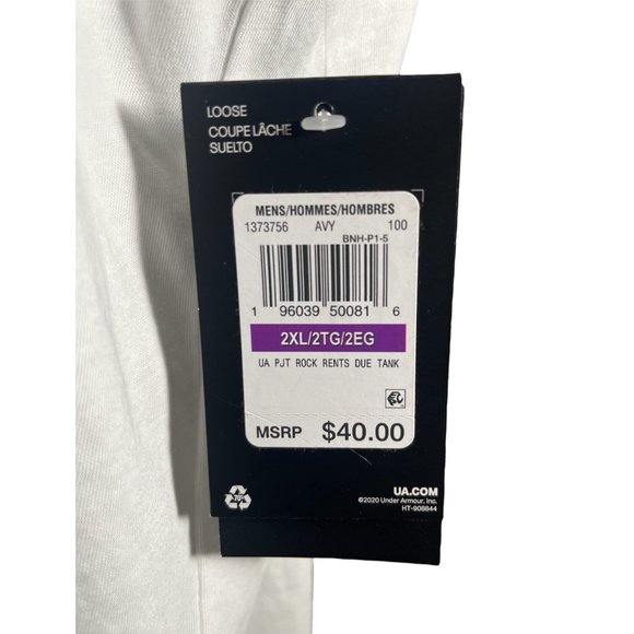 Under Armour White Tank Top with Neon Green Print - Picture 9 of 11